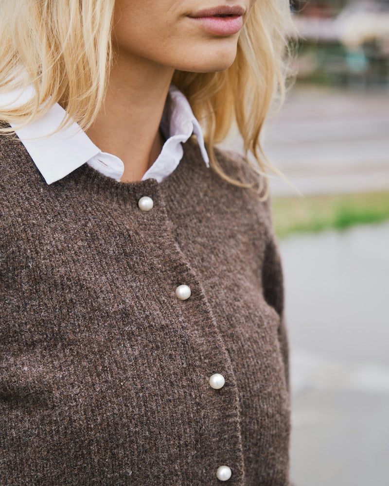 Neo Noir Nuna Knit Cardigan Brown Melange (Forudbestil - Lev. November)