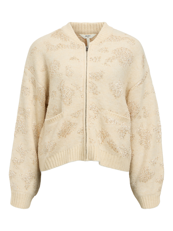 Object Alora LS Strikcardigan Sandshell/Gold