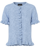 Pieces Lydia SS Frill Knit Cardigan Cashmere Blue