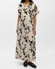 Object Jacira SS Long Wrap Kjole Sandshell/Black Simple Flower NOS26