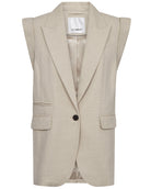 Co'Couture Leena Linen Wing Vest Bone, beige blazer