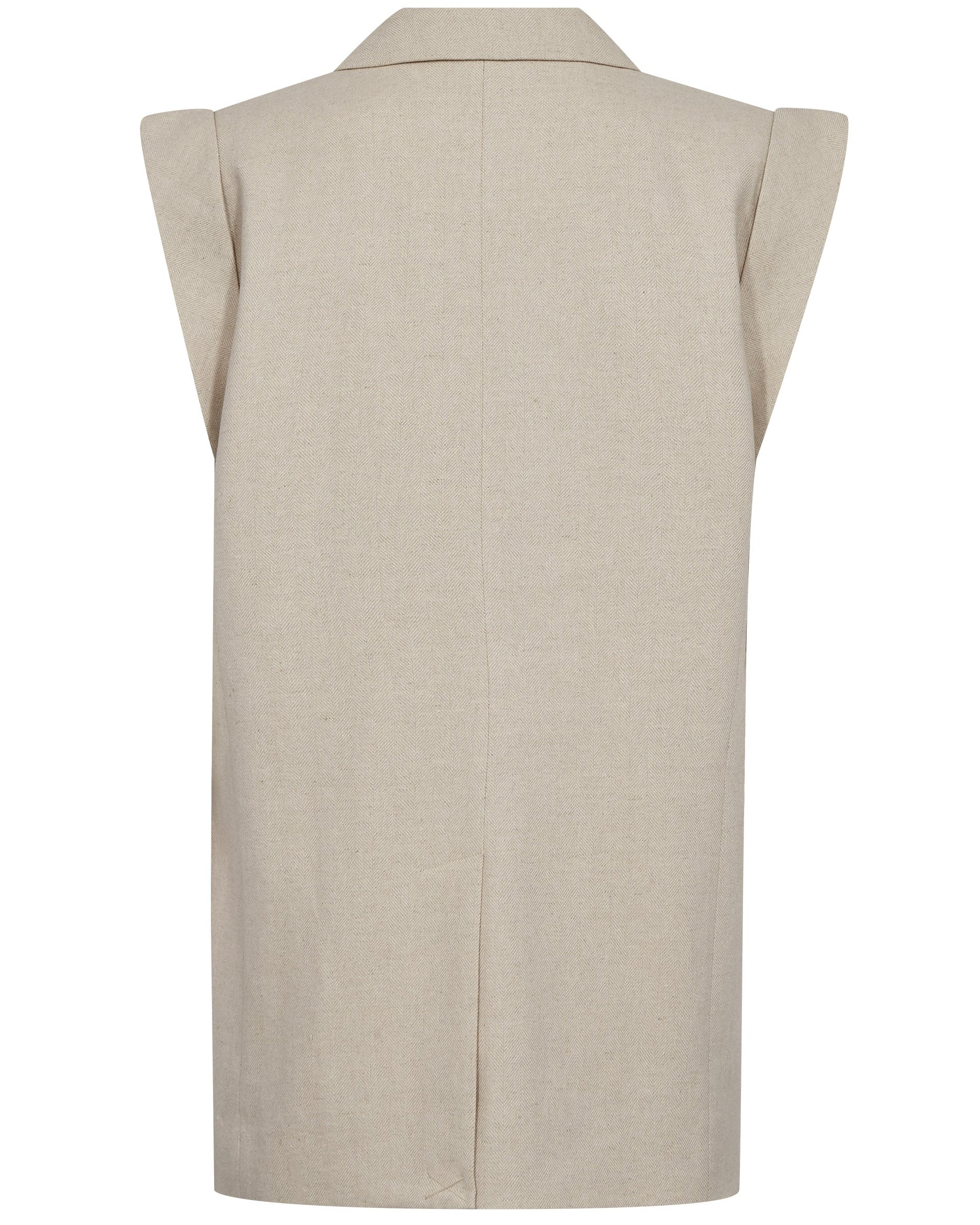 Co'Couture Leena Linen Wing Vest Bone, beige blazer