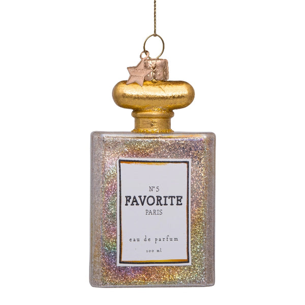 Vondels Glas Ornament Perfume w/ Glitters Transparant Oil