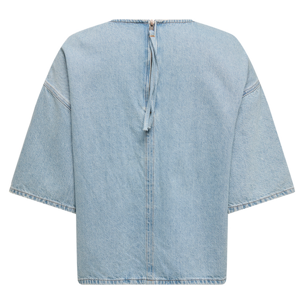 Only Barbera SS Denim Bluse Light Blue Denim