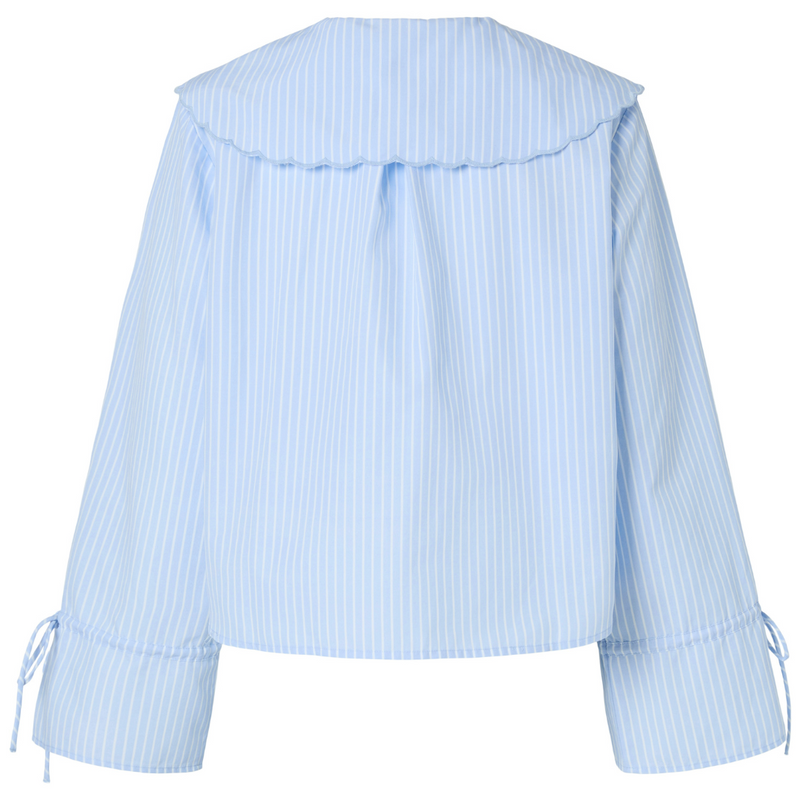 Pieces Fetina LS Collar Skjorte Cashmere Blue Stripes