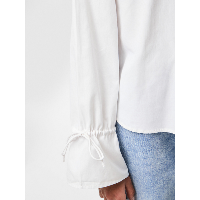 Pieces Fetina LS Collar Skjorte Bright White