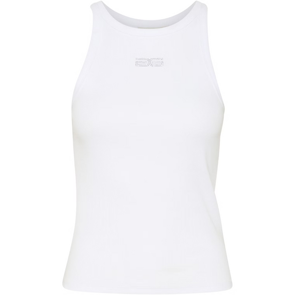 Gestuz Drew Rhinestone Logo Tank Top Bright White