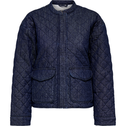 Only Hallie Quilted Denim Jakke Dark Blue Denim