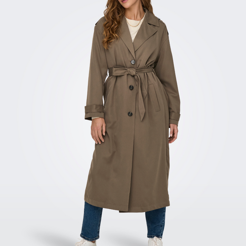 Only Line X-Long Trenchcoat Walnut