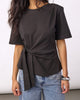 Co'Couture Oriane Pleat Tie T-shirt Black