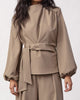 Co'Couture Luna Tie Bluse Taupe