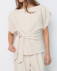 Co'Couture Acile Pleat SS Bluse Bone