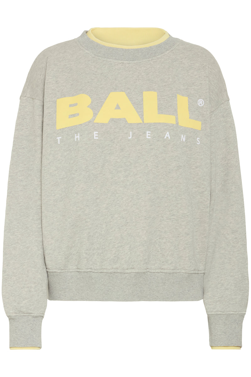 Ball Simona Sweatshirt Medium Grey Melange With Lemon