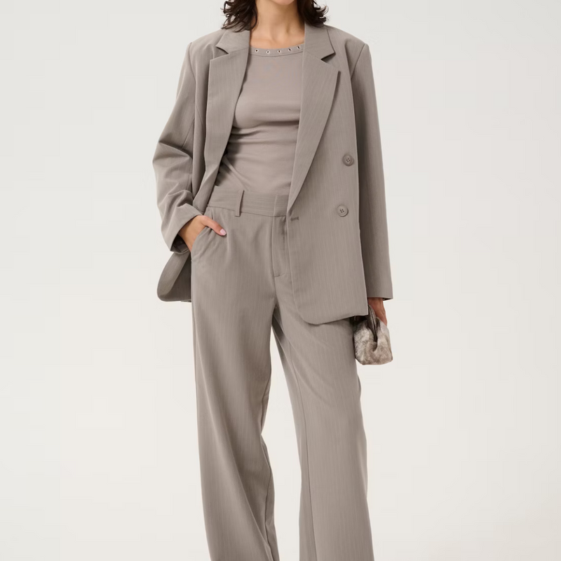 Gestuz Joelle Melange Pinstripe Blazer Rock Ridge Pinstripe