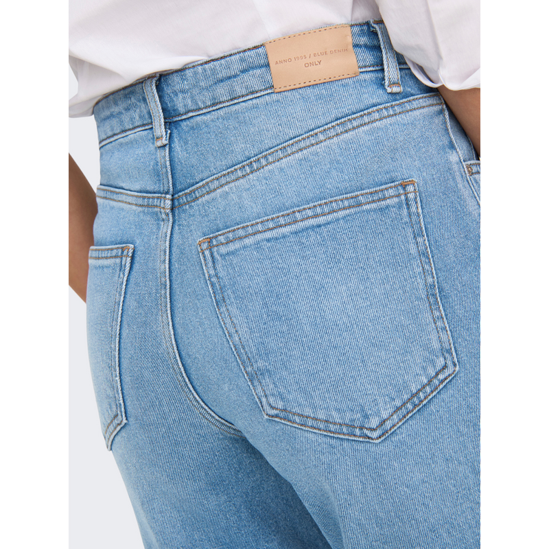 Only Juicy HW Wide Leg Denim Jeans Light Blue Denim