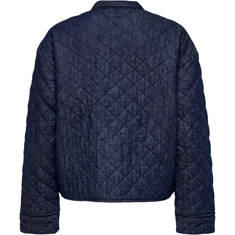 Only Hallie Quilted Denim Jakke Dark Blue Denim