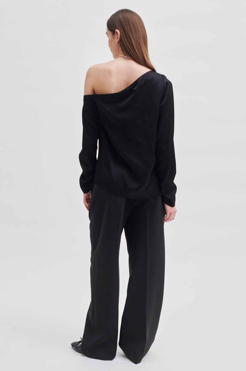 Second Female Galeries One Shoulder Bluse Black