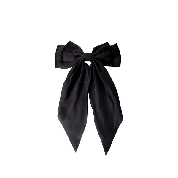 Black Colour Renee Satin Bow Hårspænde Black