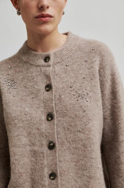 Second Female Sparkling Knit Cardigan Roasted Cashew