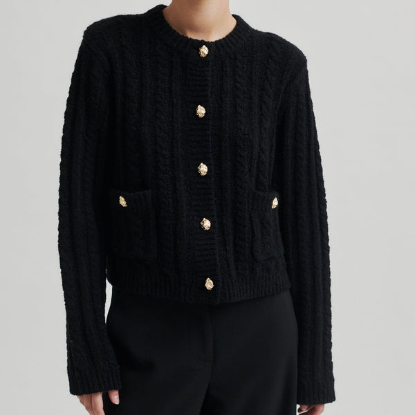 Second Female Karolina Strikcardigan Black