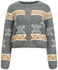 Object Galia LS Knit Cardigan Medium Grey Melange/Tannin Melange NOA25
