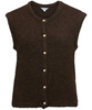 Object Saggia Knit Vest Cardigan Seal Brown Melange NOA25