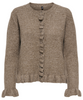 Only Rima Life LS Frill Button Cardigan Walnut Melange
