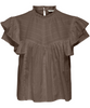 Only Heike SL Frill O-Neck Top Morel