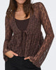 Only Laya Lace Cardigan Chocolate Martini