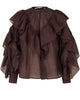 Second Female Fira Frill Bluse Chocolate Plum