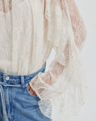 Second Female Sybell Lace Bluse Soft Beige, flot festlig bluse