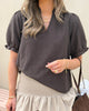 Neo Noir Odesa Linen Bluse Dark Brown NOS26 (Forudbestil - lev. start juli)