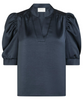 Neo Noir Roella Heavy Sateen Bluse Midnight Blue NOA25