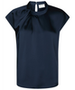 Neo Noir Fleur Drapy Satin Bluse Navy NOA25