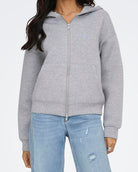 Only Naomi LS Two Way Zip Hoodie Light Grey Melange NO26