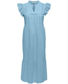Only Tea-Idris SL Frill Tape Kjole Dream Blue, blå sommerkjole
