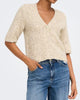 Only Bouble SS V-Neck Cardigan Peyote