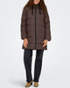 Only Clair Puffer Hood Long Jakke Chocolate Brown