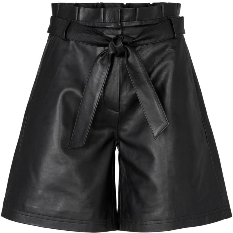 Co'Couture Phoebe Leather Shorts Black