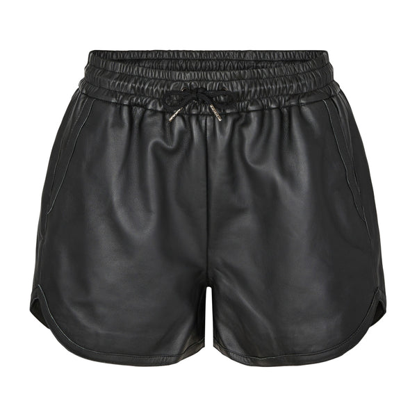 Co'Couture Pheobe Leather Crop Shorts Black