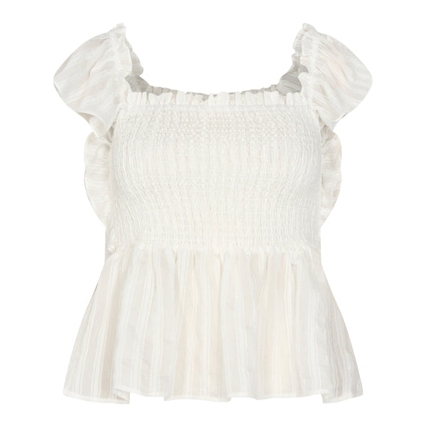 Co'Couture Glory Smock Top White