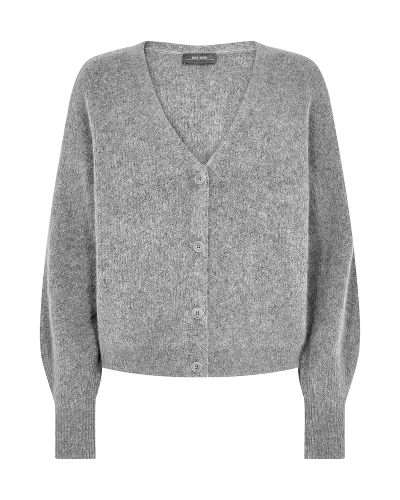 Mos Mosh Thora V-neck Cardigan Grey Melange