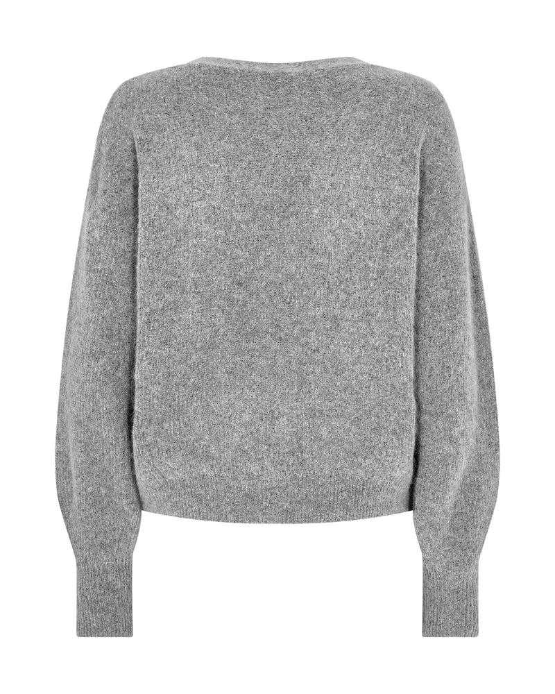 Mos Mosh Thora V-neck Cardigan Grey Melange