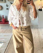 Sissel Edelbo Adeline Top Ecru, hvid bluse