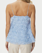 Kenli Flower Top Light Blue&nbsp; fra Neo Noir, blå blomster top