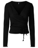 Pieces Laya LS Wrap Top Black