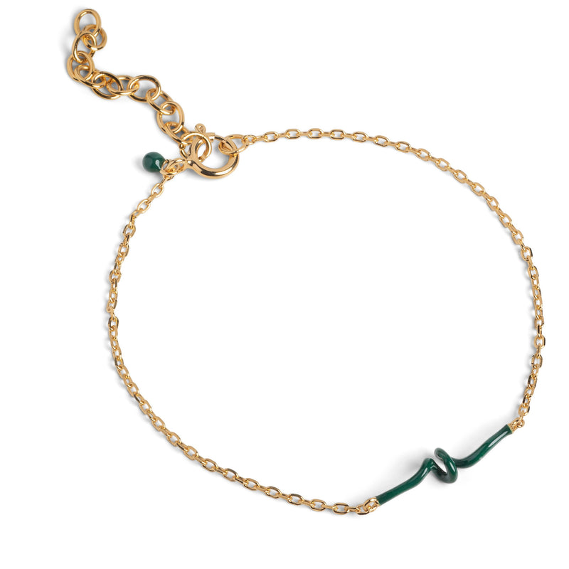 Enamel Twist Armbånd Petrol Green