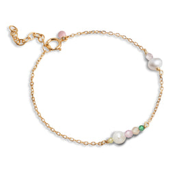 Enamel Sofia Armbånd Light Pink, Khaki Green & Peach