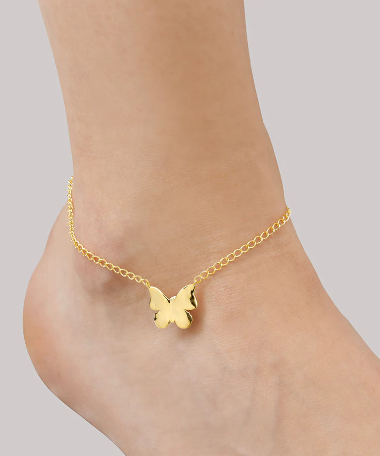Jane Kønig Butterfly Ankelkæde Guld