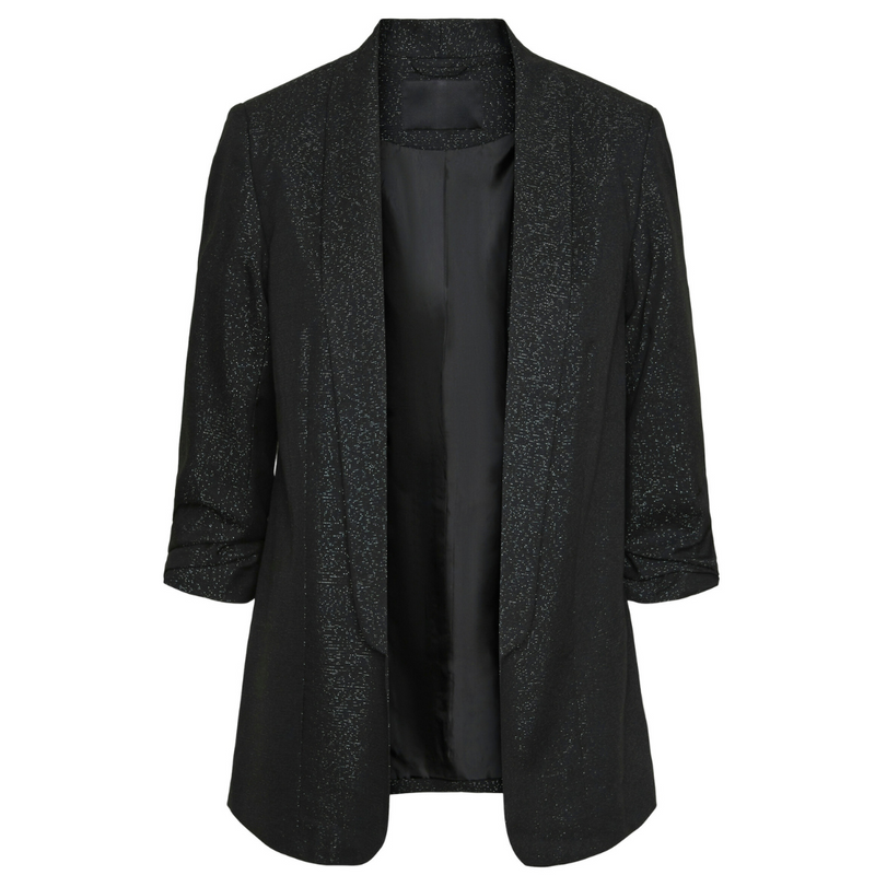 Pieces Bosella 3/4 Glitter Blazer Black